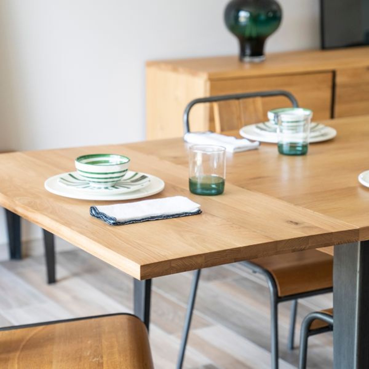Allonge 100 cm pour table repas naturel clair, ZAGO