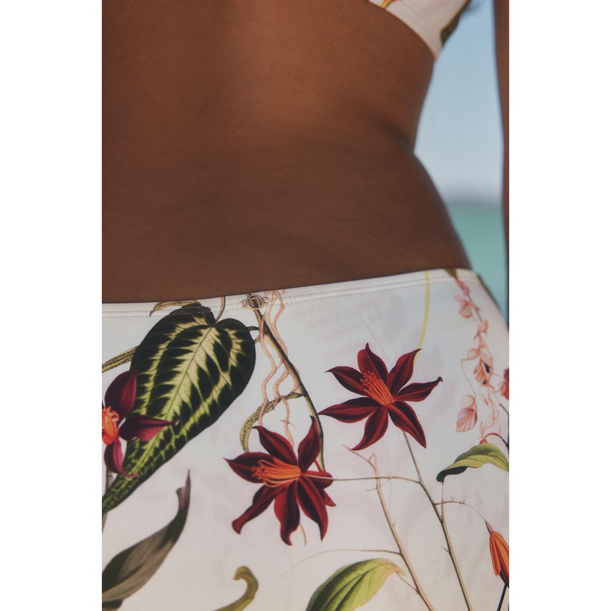 Bas de maillot de bain plage piscine crème  à fleurs, NEXT