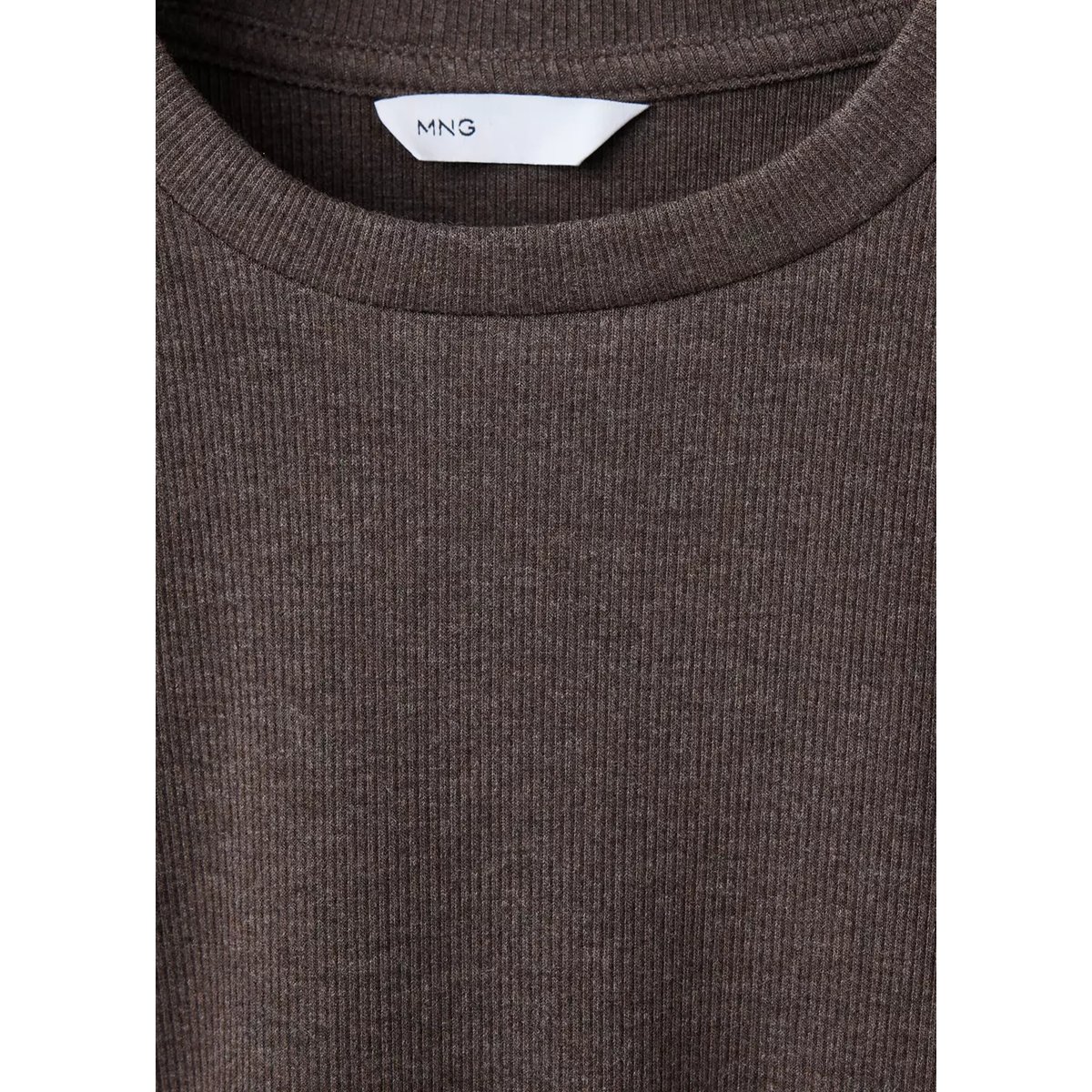 T-shirt en maille détails festonnés chocolat, MANGO BABY