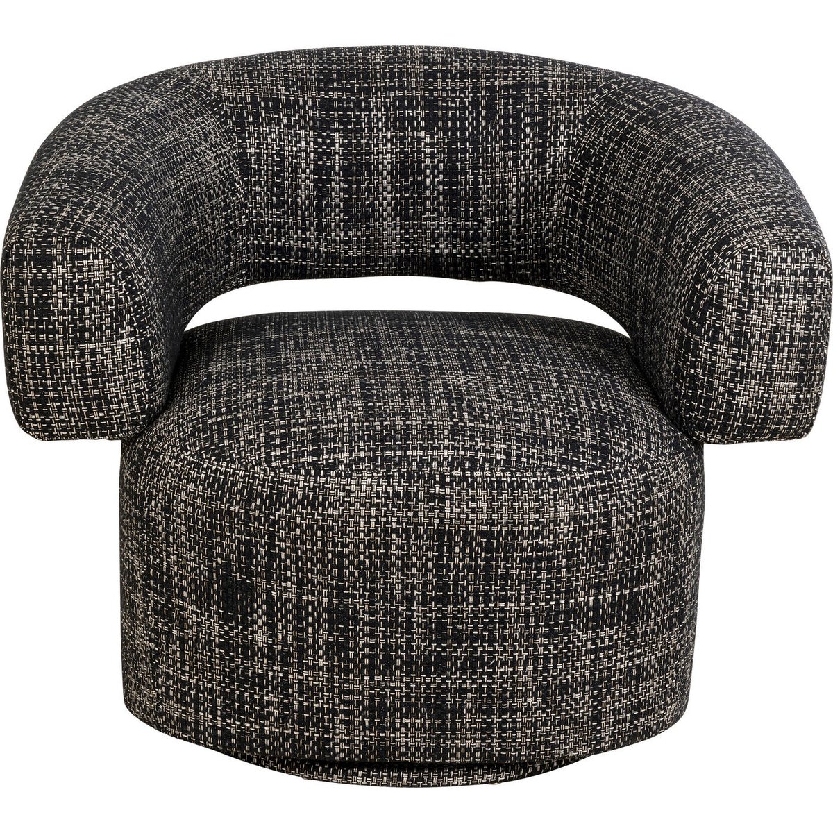 Fauteuil pivotant en polyester tressé, MAYE noir, KARE DESIGN