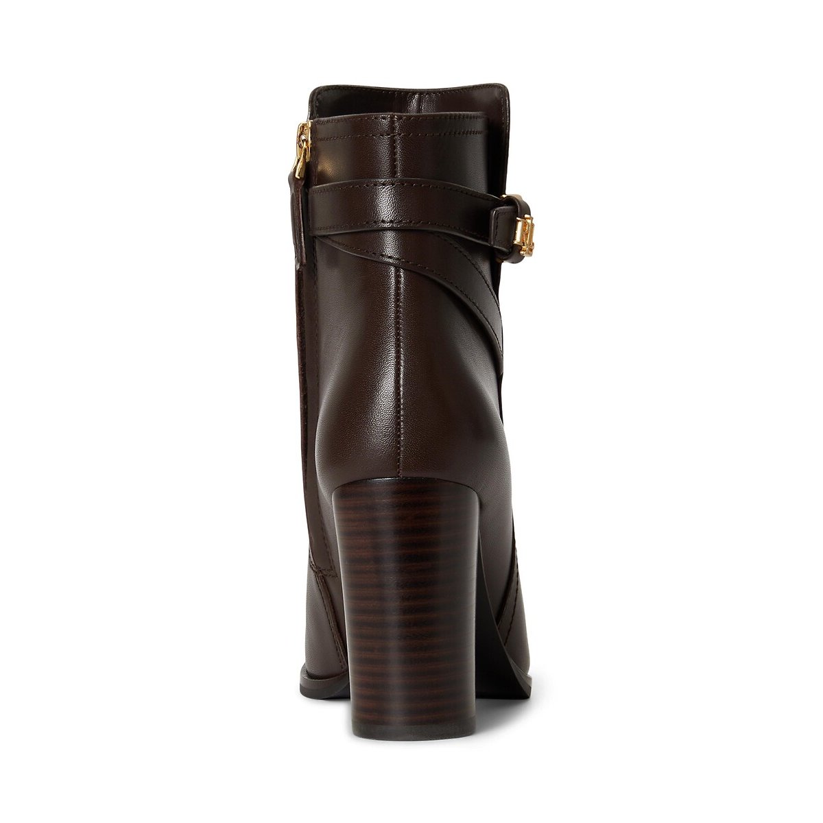 Brooke Heeled Leather Ankle Boots dark brown, LAUREN RALPH LAUREN