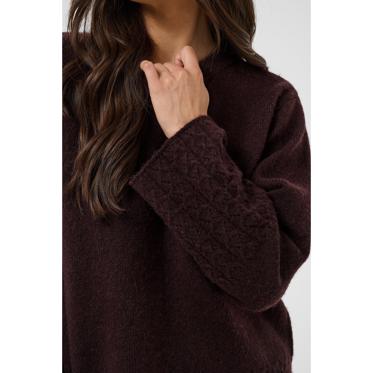 Pullover tricoté marron fudge, KAFFE