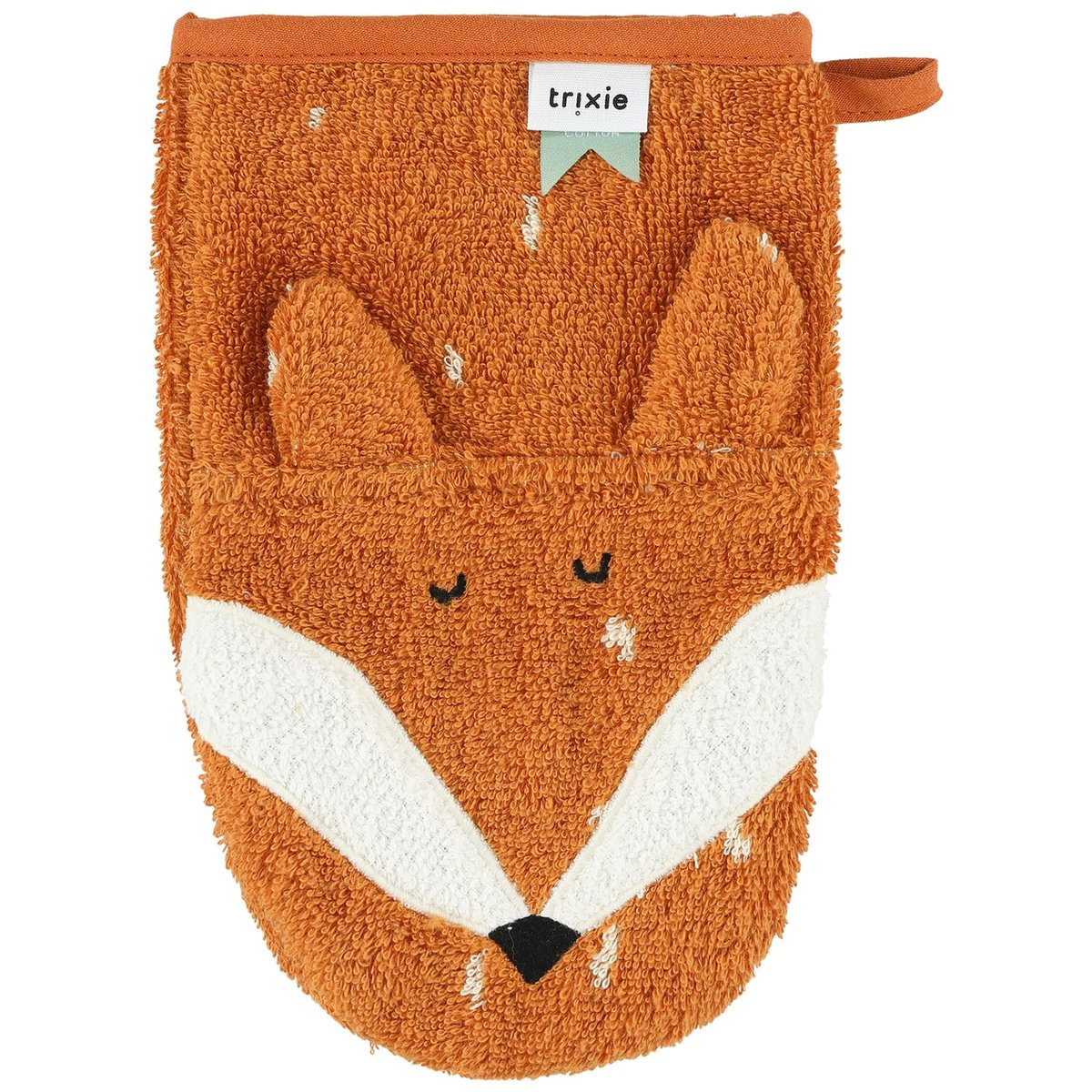 Lot de 2 gants de toilette orange, jaune, blanc, TRIXIE