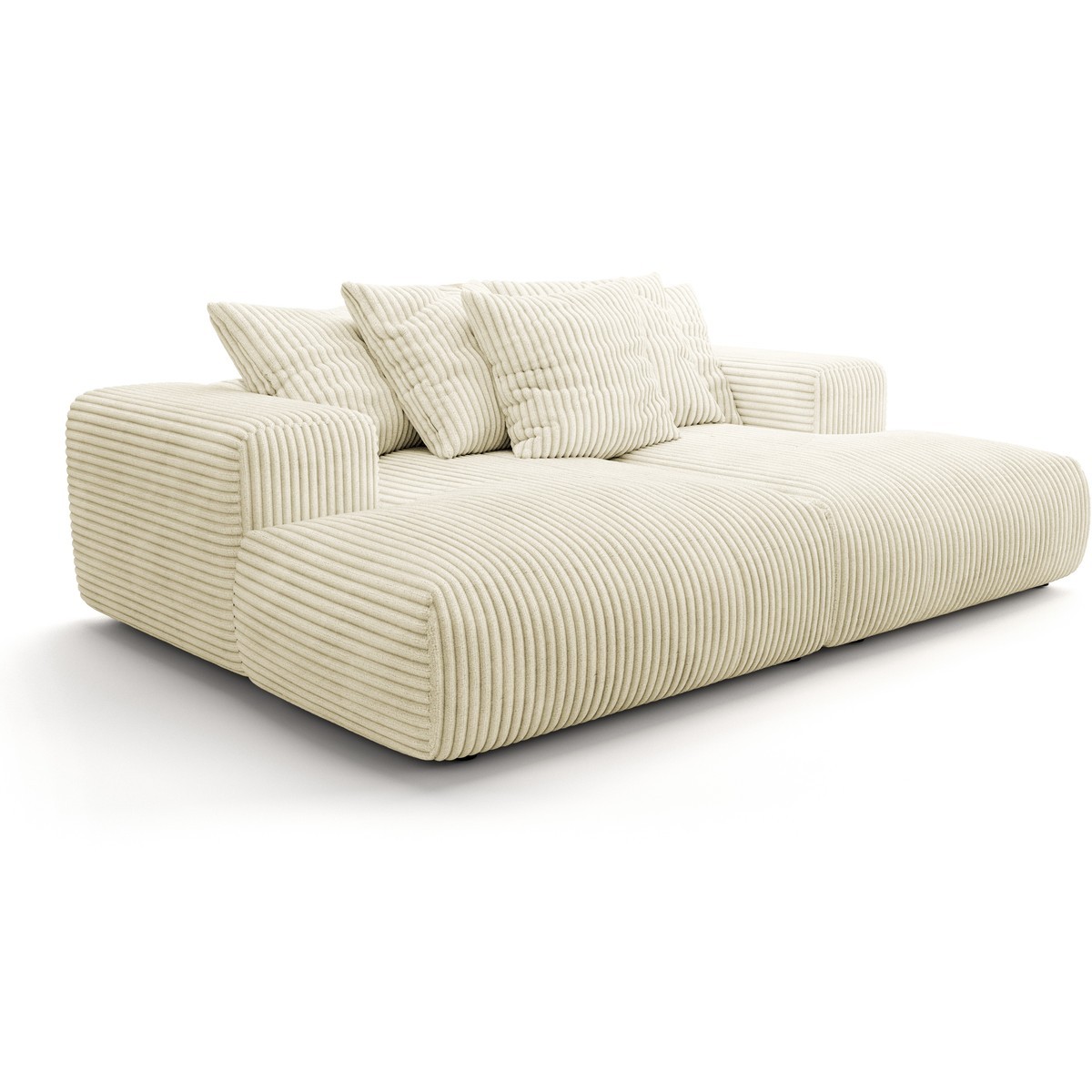 Canapé 3 places en velours côtelé - BELVIA beige, HOMIFAB