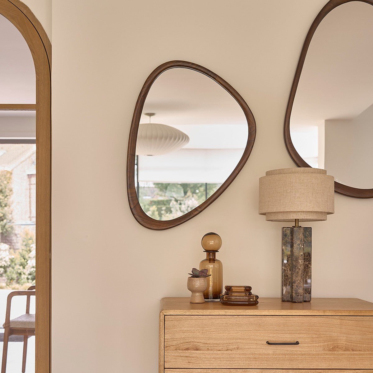 Miroir organique en bois massif 75x60 cm  VINTAGE marron, BERAH GETAH