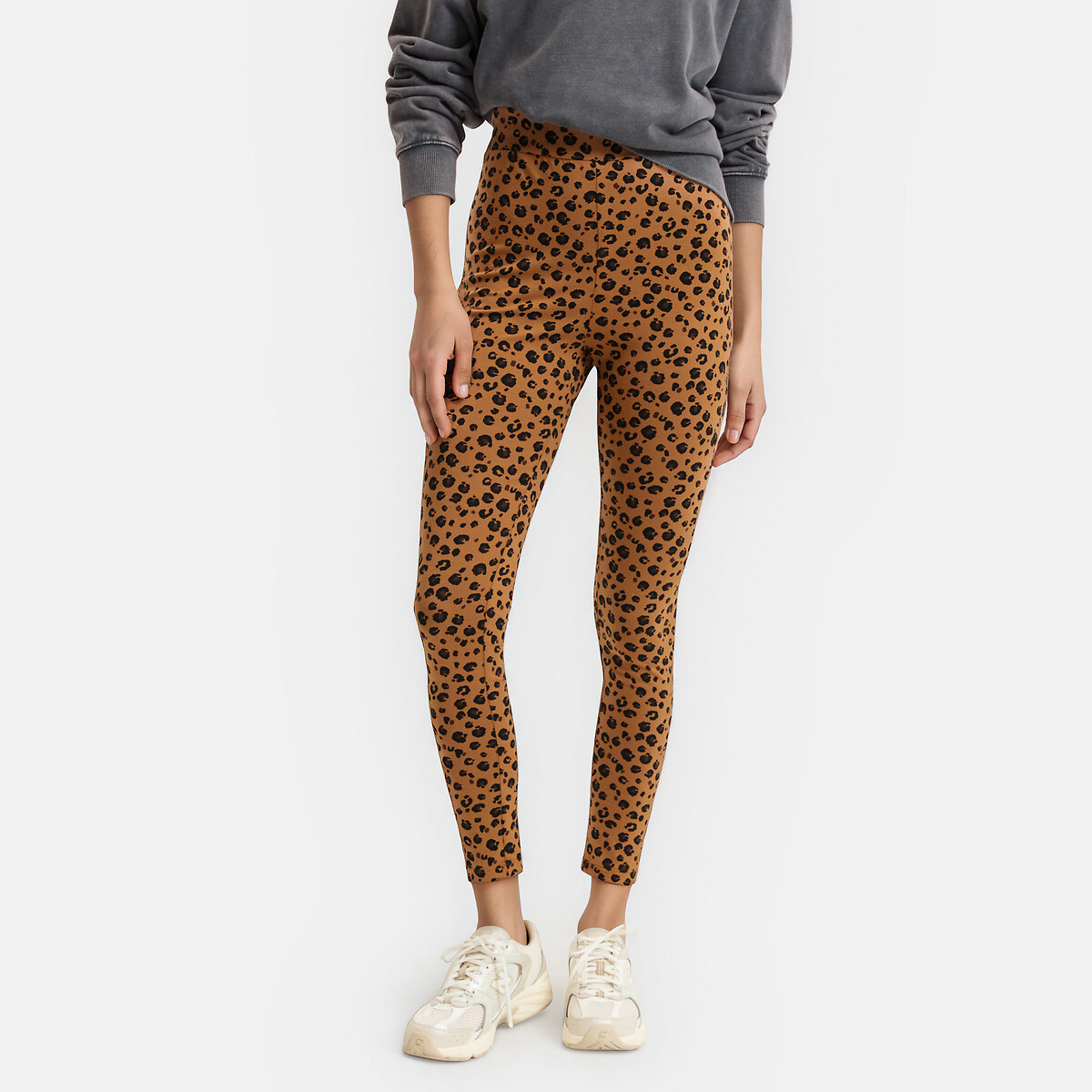 Legging met hoge taille en dierenprint luipaardprint, LA REDOUTE COLLECTIONS