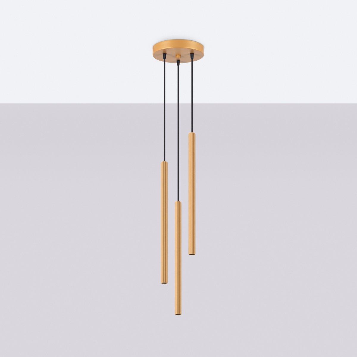 Suspension Acier Doré G9 3 Arche jaune, EDEN