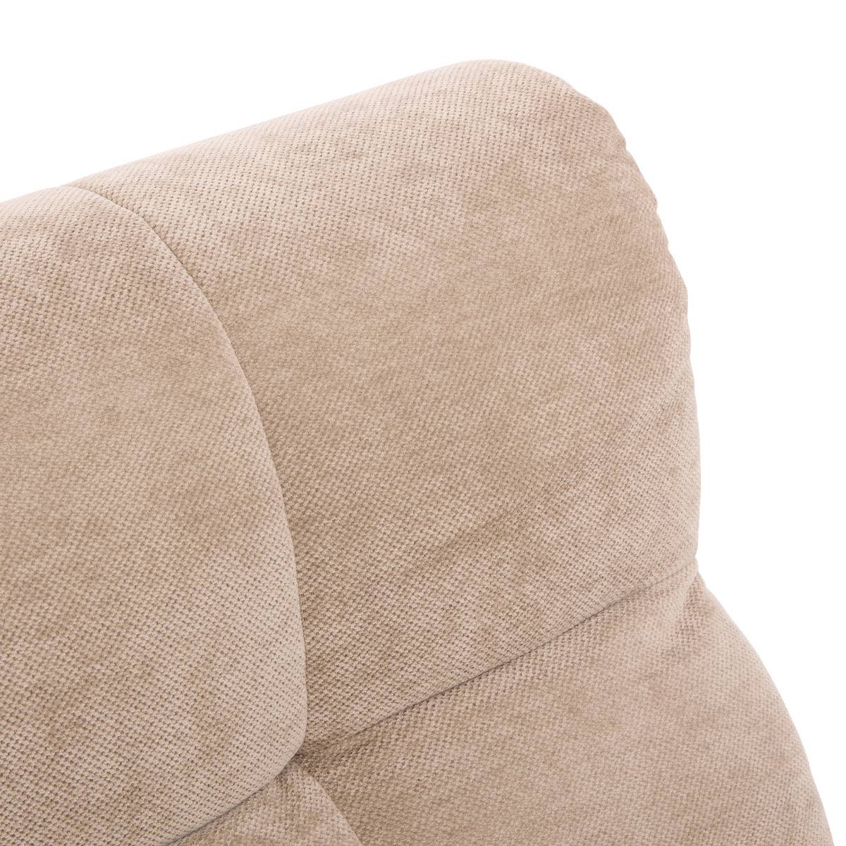 Banquette 2 places en tissu capitonné MIROA beige, ATMOSPHERA