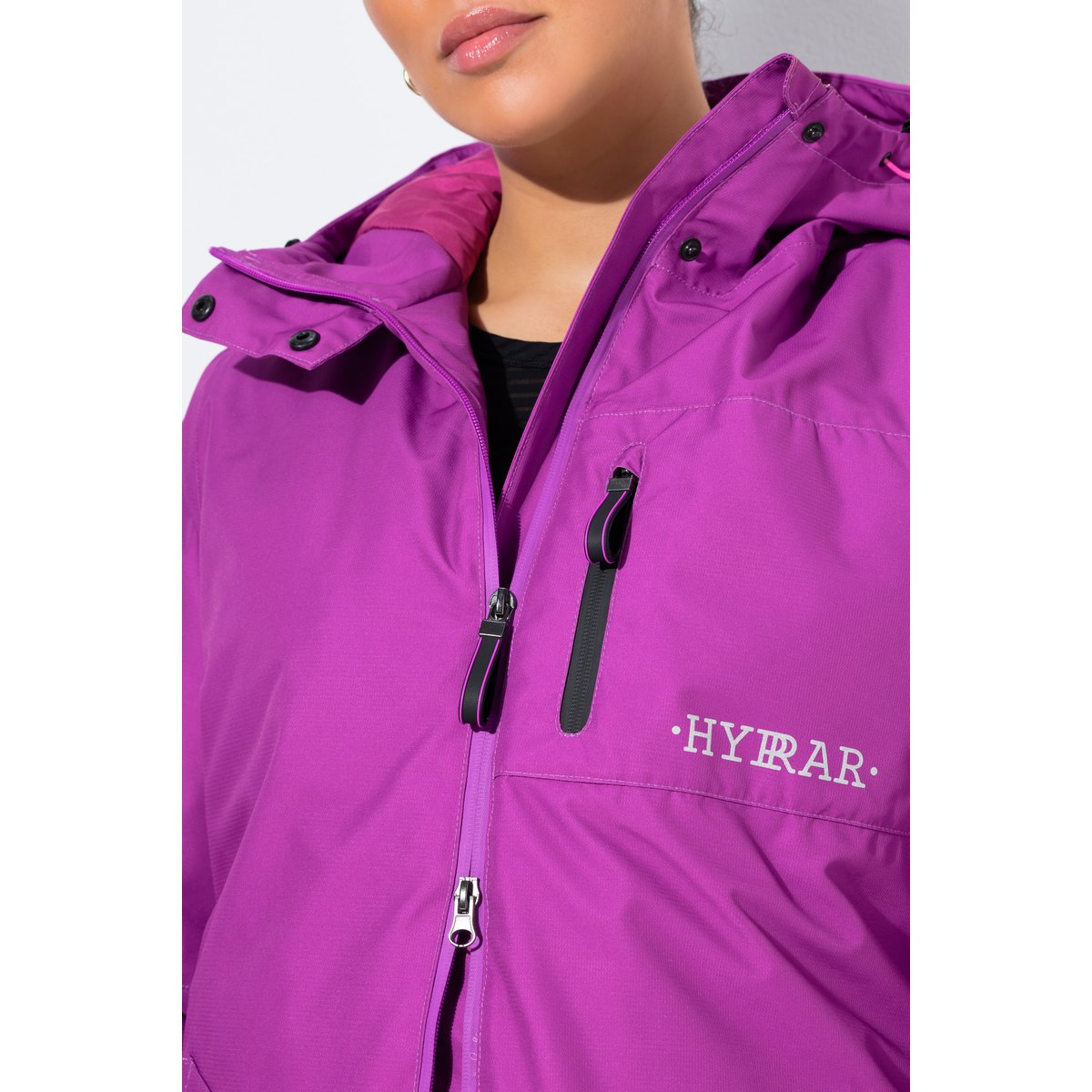 Manteau à capuche, matière déperlante magenta foncé, ULLA POPKEN
