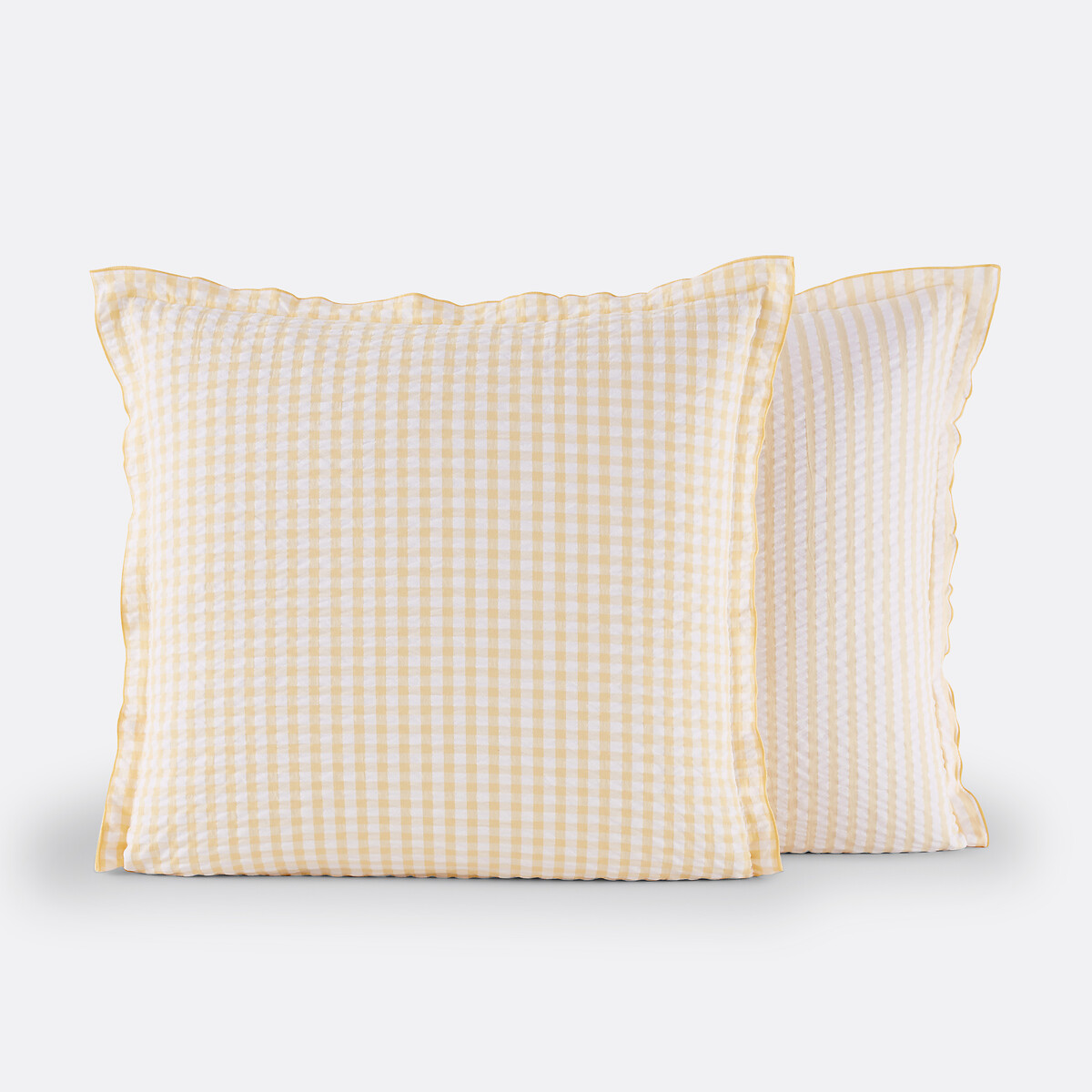 Taie d'oreiller coton seersucker, COTTAGE JAUNE jaune, LA REDOUTE INTERIEURS