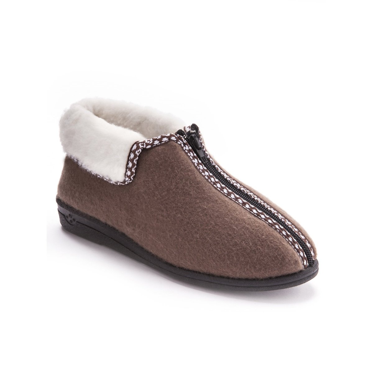 Bottillons Fourrés Pure Laine, À Ouverture Totale beige, LINGERELLE