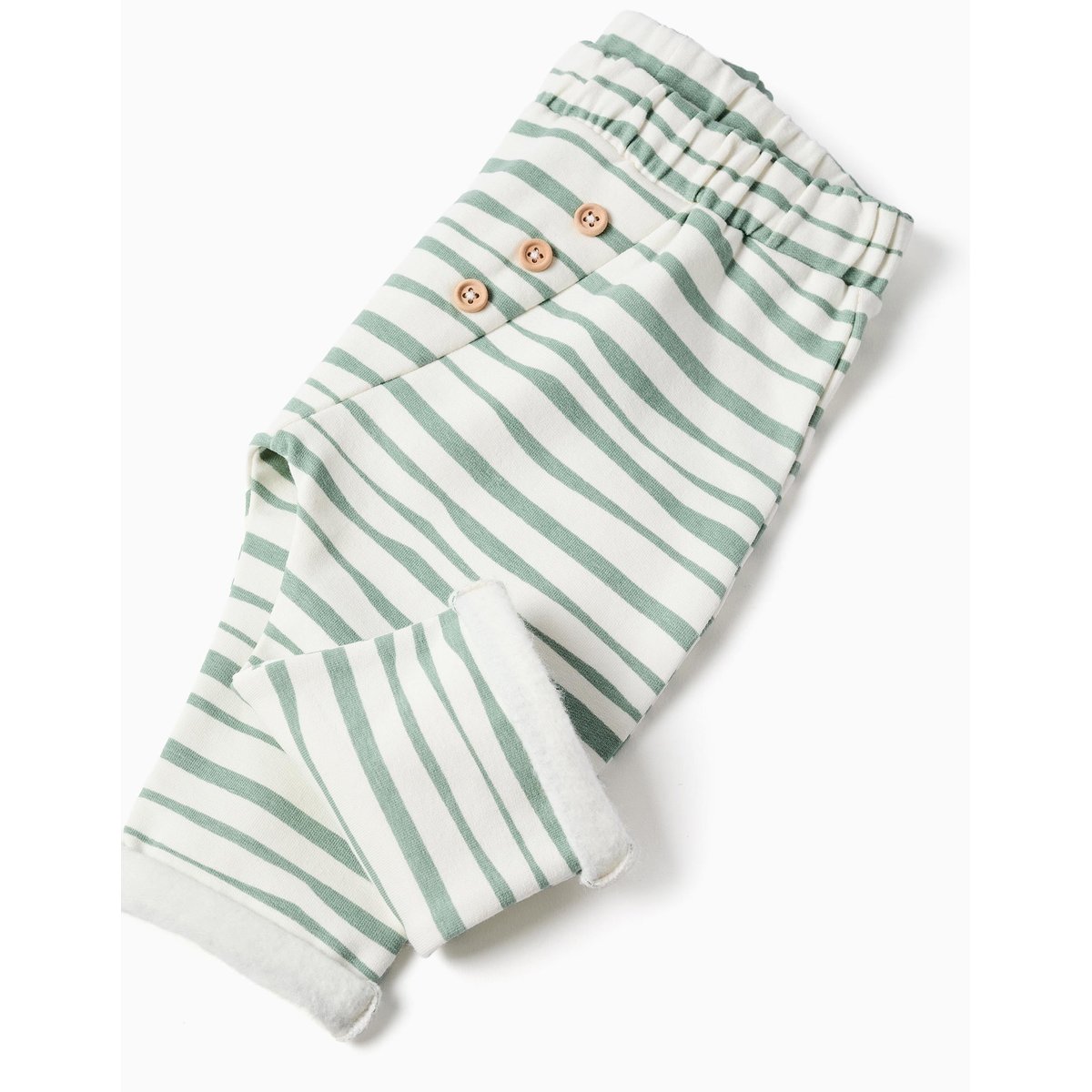 Pantalon en coton peigné à rayures blanc, ZIPPY