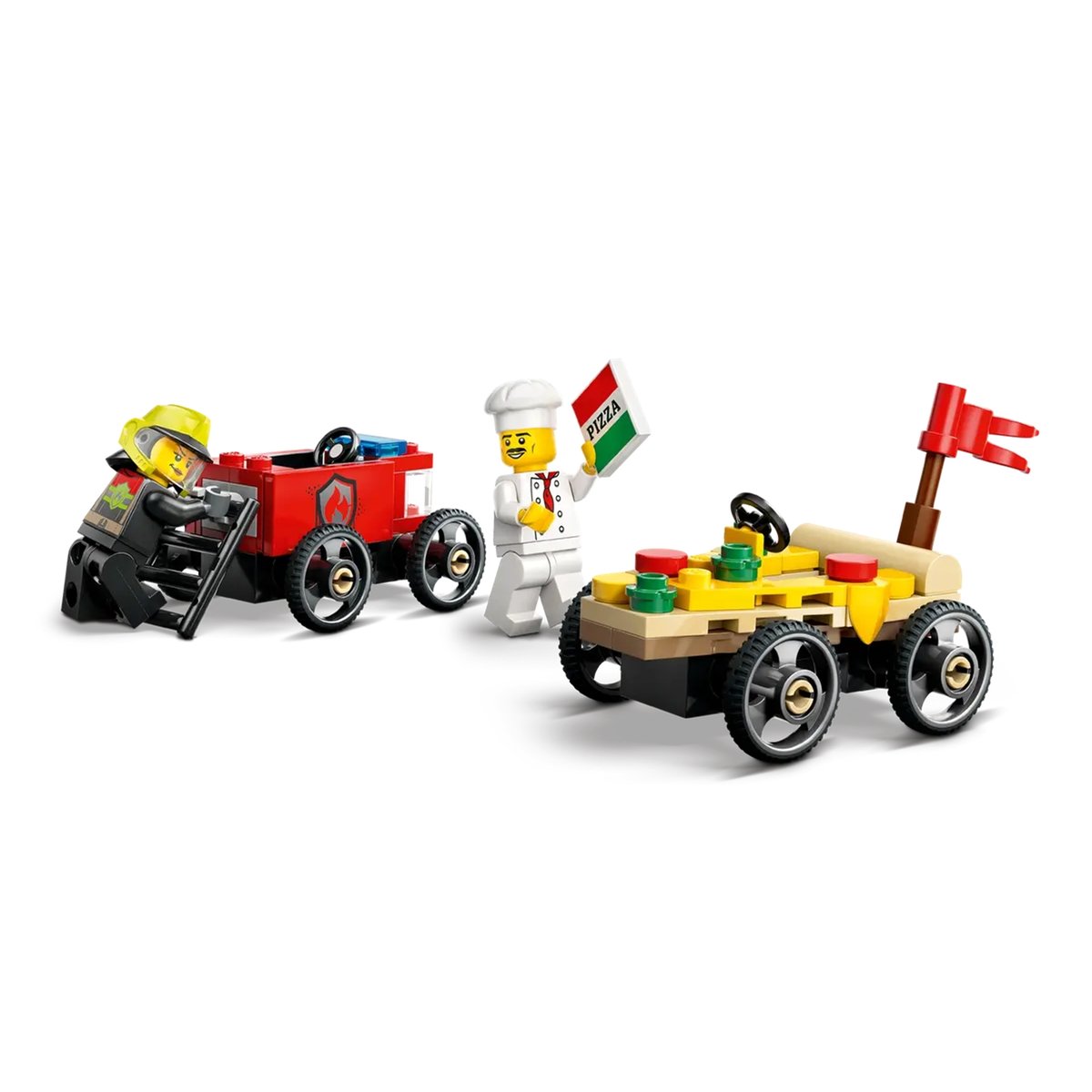 LEGO City - Pack de Course : Camion de Pizza contre Camion de Pompiers - 60458 multicolore, LEGO