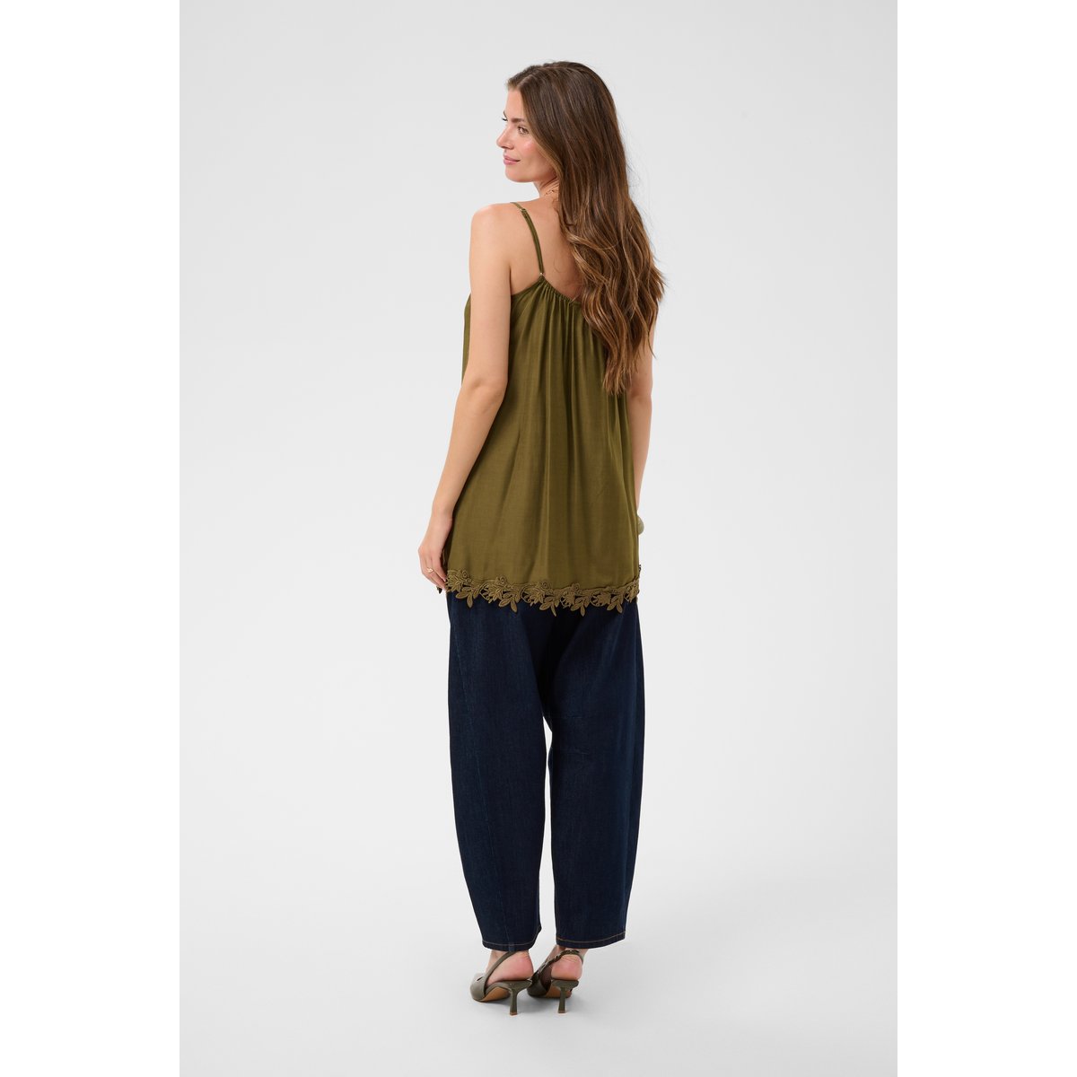 Blouse sans manches vert militray olive, CREAM