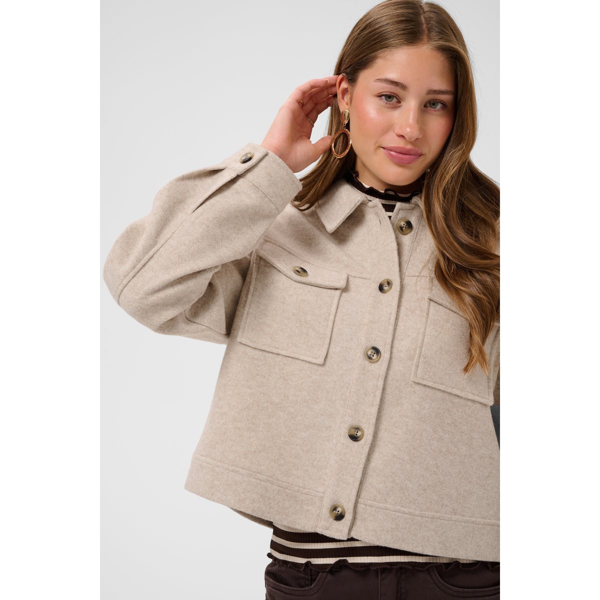 Veste beige oatmeal, CREAM