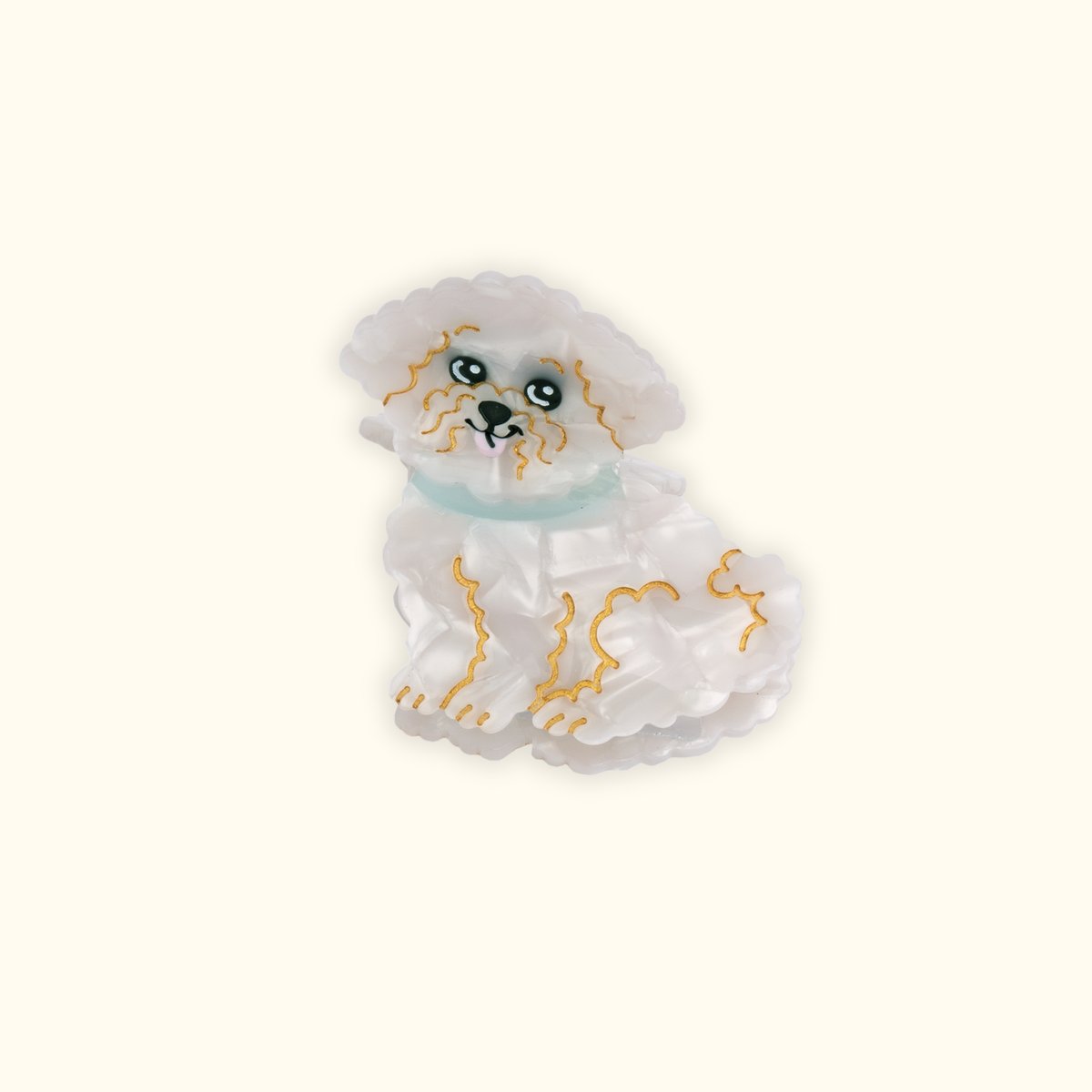 Pince à cheveux BICHON blanc nacré, COUCOU SUZETTE