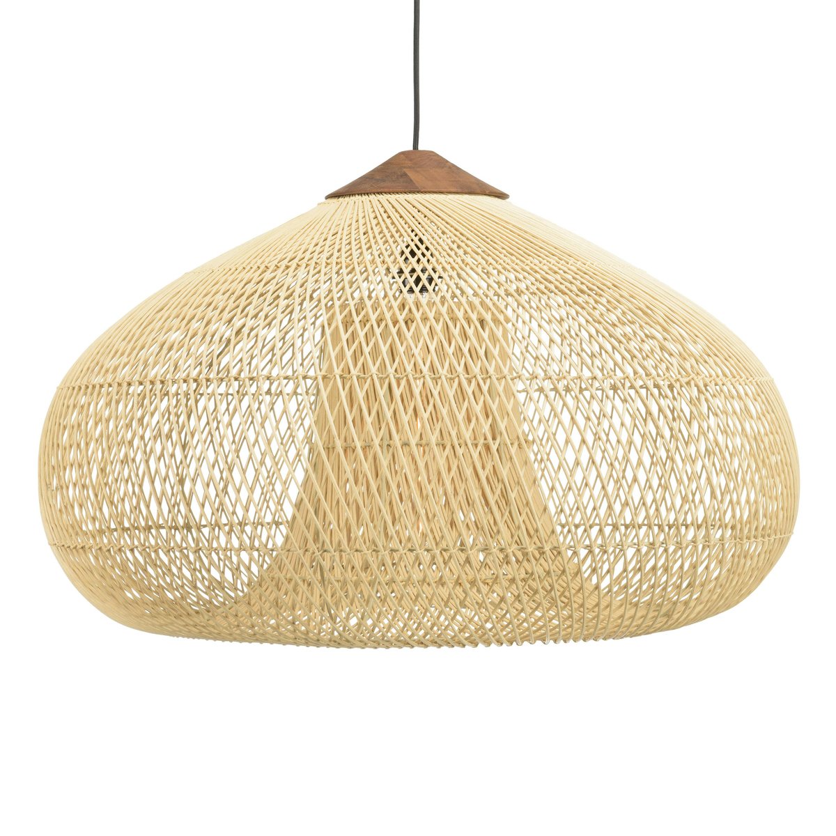 Suspension entonnoir en rotin 80cm FOLELLI ecru, PIER IMPORT
