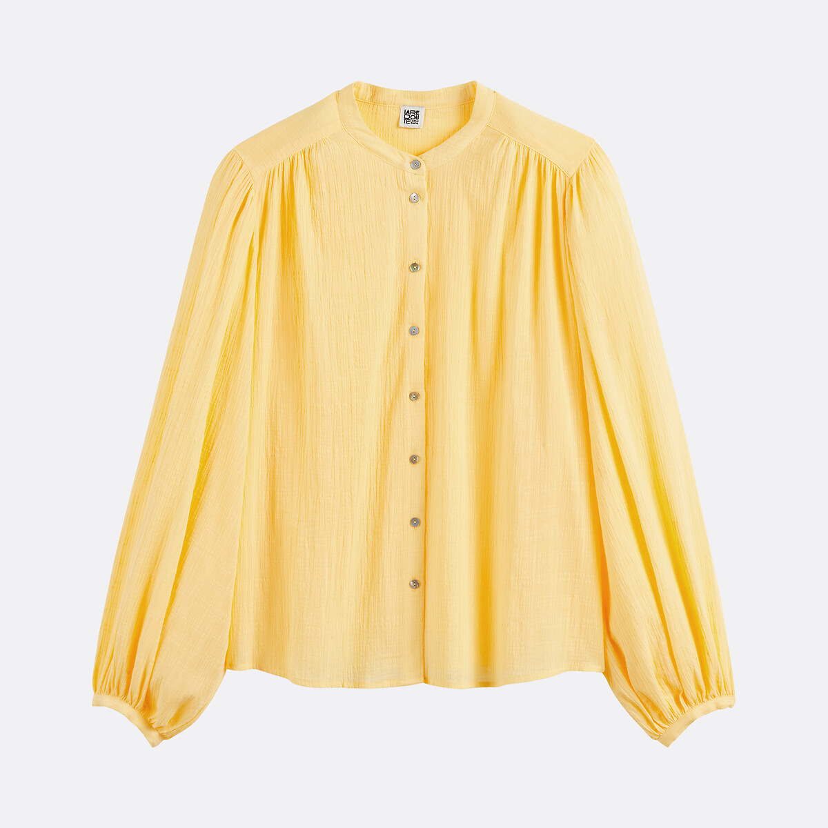 Chemise col mao, oversize, Signature LISE jaune pâle, LA REDOUTE COLLECTIONS