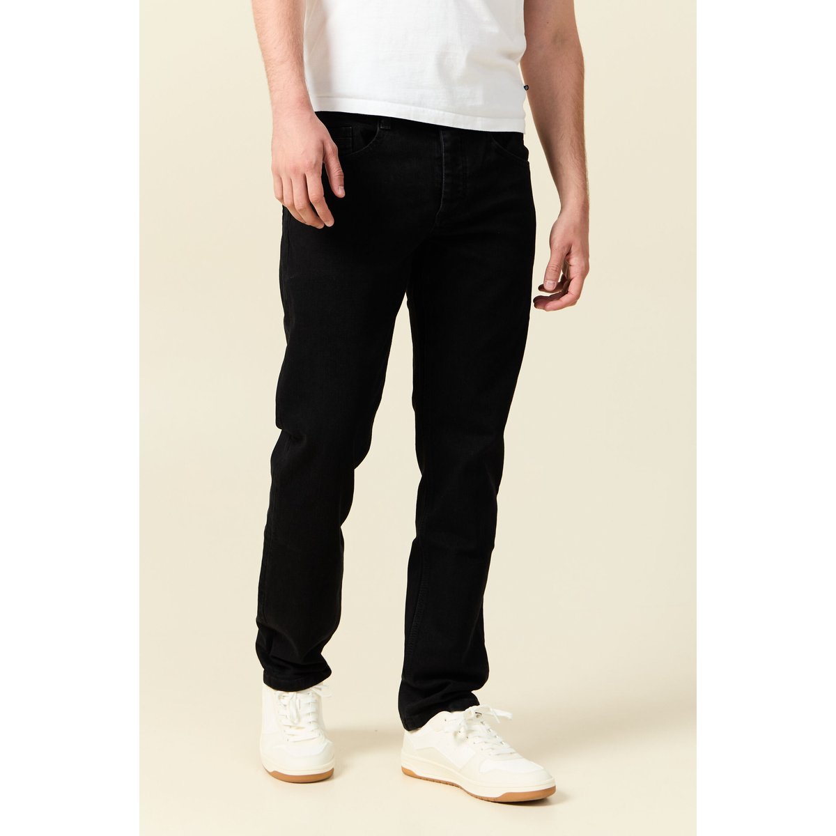 Jeans straight longueur 32 denim noir, BONOBO