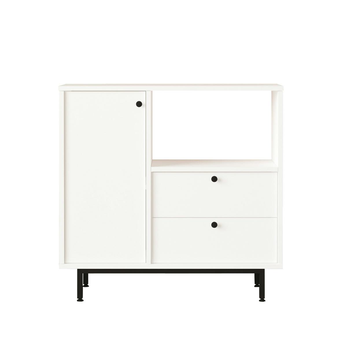 Meuble de cuisine avec niche micro-ondes JENA blanc, PIER IMPORT