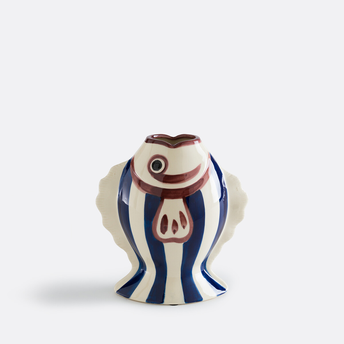 Vase forme poisson, en céramique, hauteur 24 cm, FISKA bleu, LA REDOUTE INTERIEURS