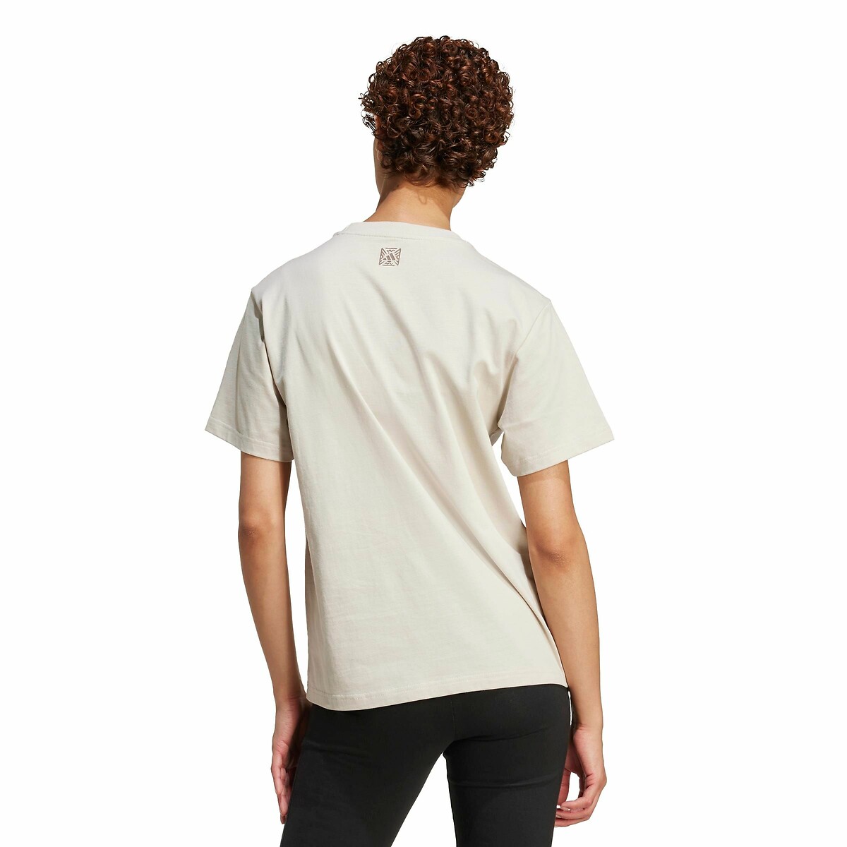 T-Shirt with Large Leopard Print Logo grey, ADIDAS SPORTSWEAR