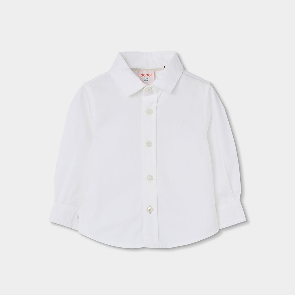 Chemise garçon manches longues Oxford blanc, BOBOLI