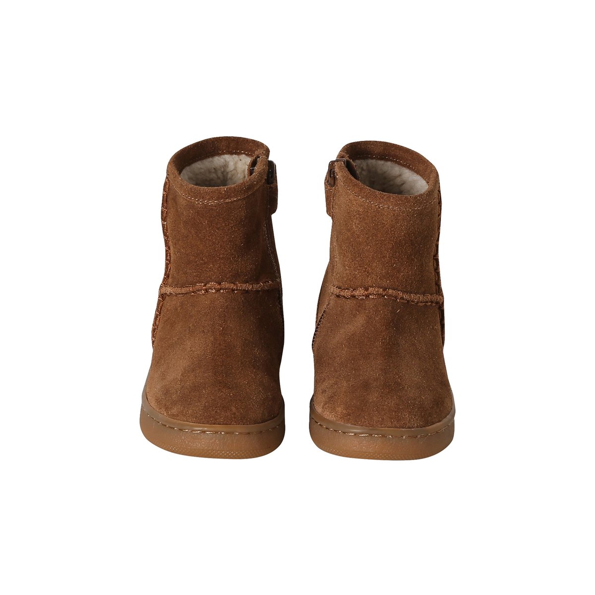 Boots cuir zippées marron, VERTBAUDET