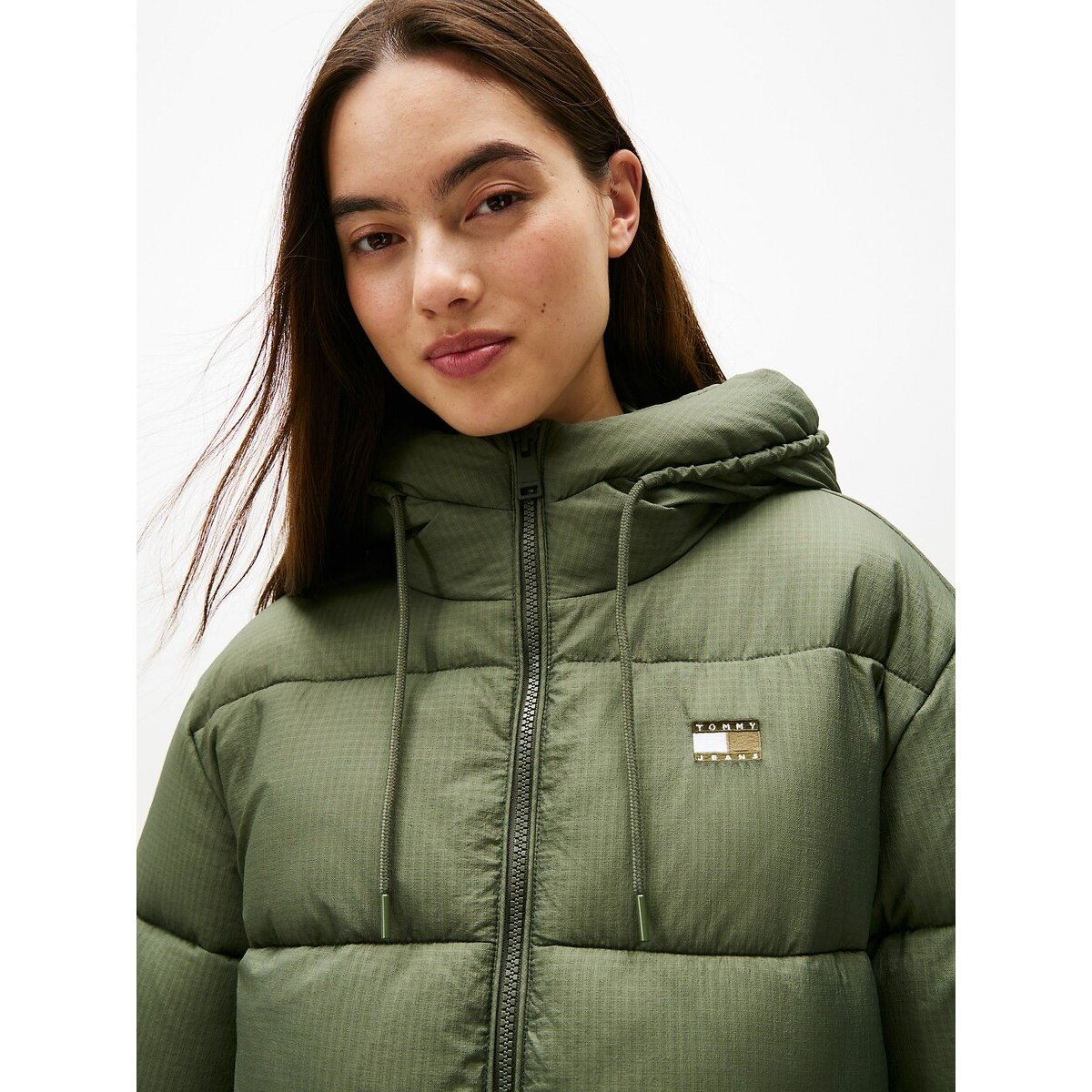 Hooded Padded Jacket khaki, TOMMY JEANS