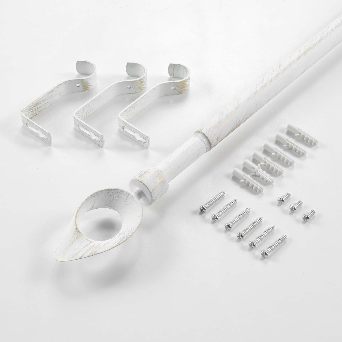 Kit de tringle à rideaux extensible grande longueur OVALON blanc, TOILINUX