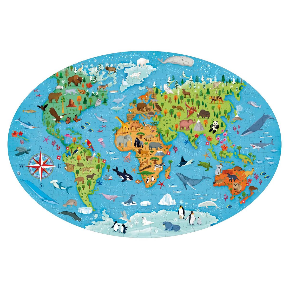 Voyage, découvre, explore Les animaux vert, SASSI JUNIOR