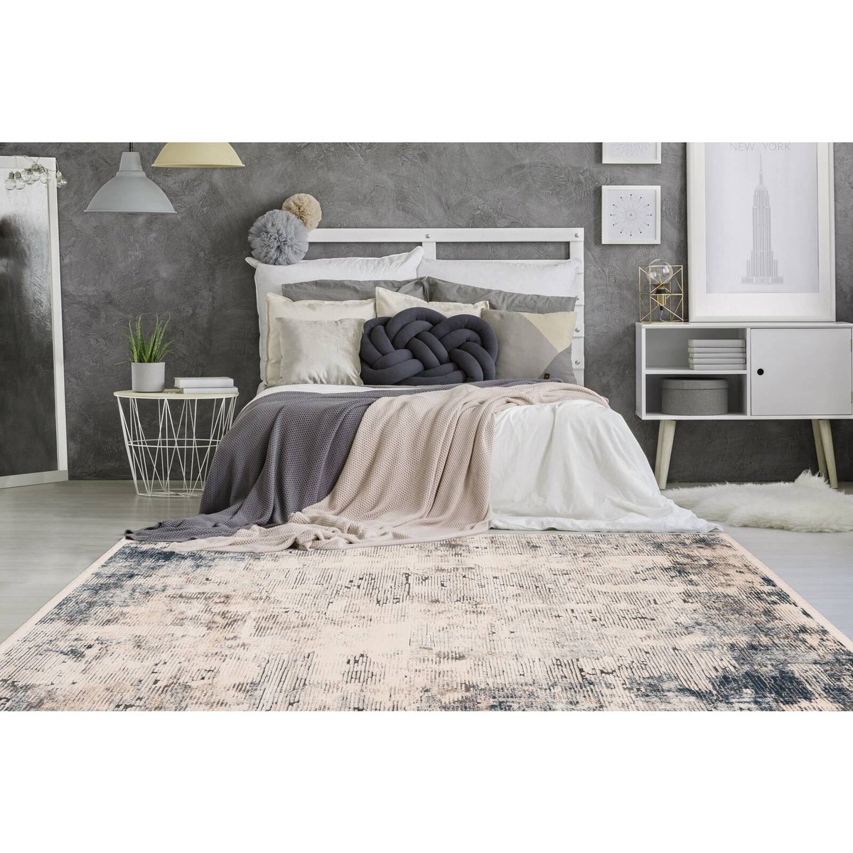 Tapis rectangulaire en polypropylène Palace multicolore, bleu, ARTE ESPINA