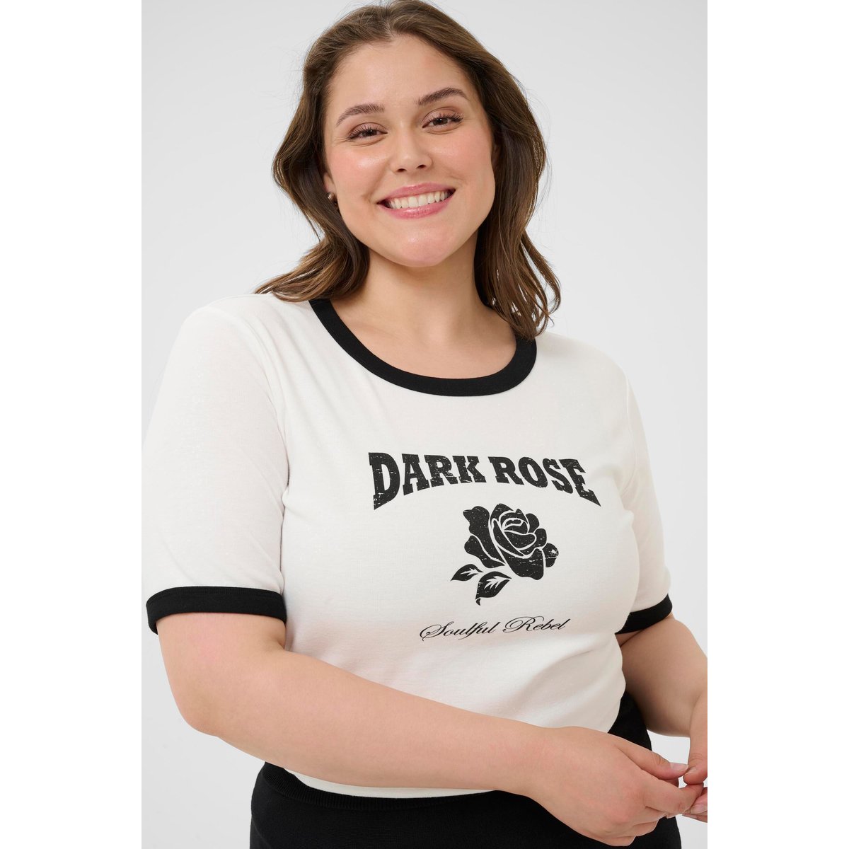 T-shirt à manches courtes blanc chalk, KAFFE CURVE