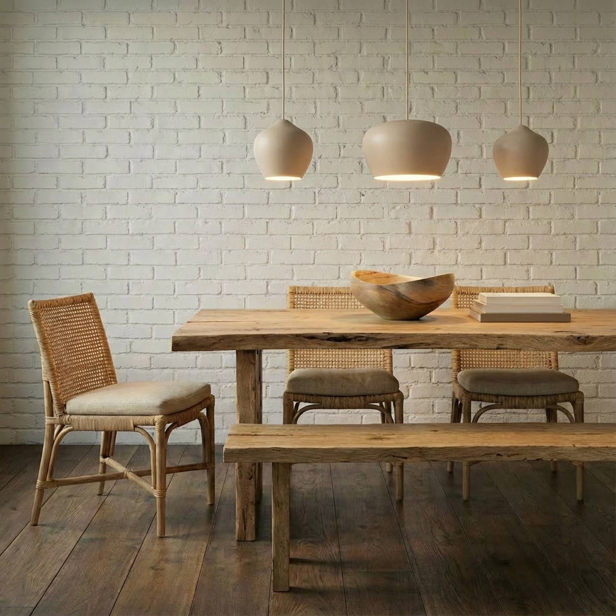 Suspension en métal scandinave, Malisa beige, blanc, LUCANDE