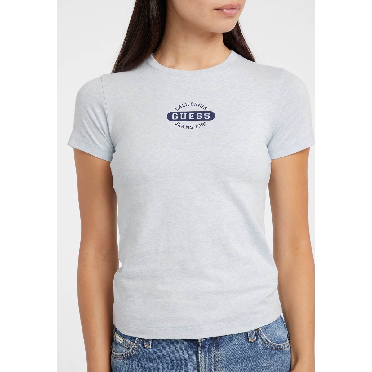 T-Shirt Avec Logo Imprimé bleu, GUESS JEANS