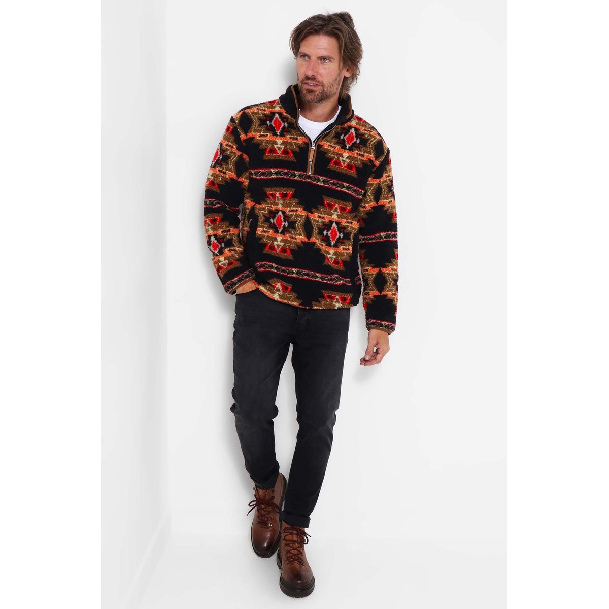 Sweat Col Cheminée Polaire Côté Sauvage multicolore, JOE BROWNS