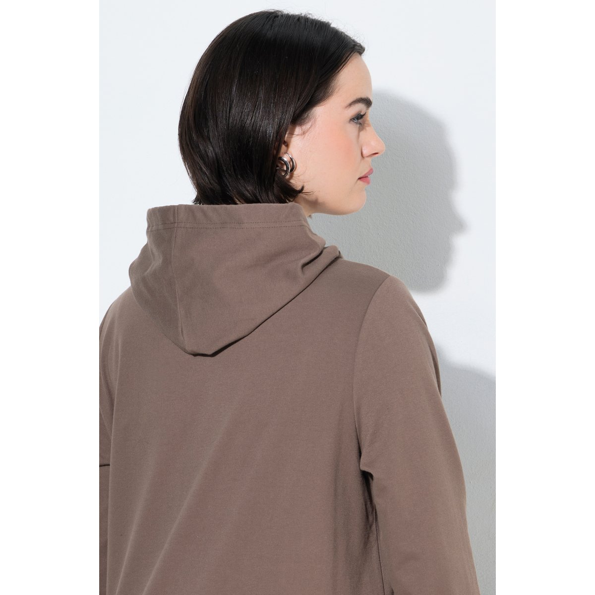 Sweat-shirt à capuche taupe sombre, ULLA POPKEN