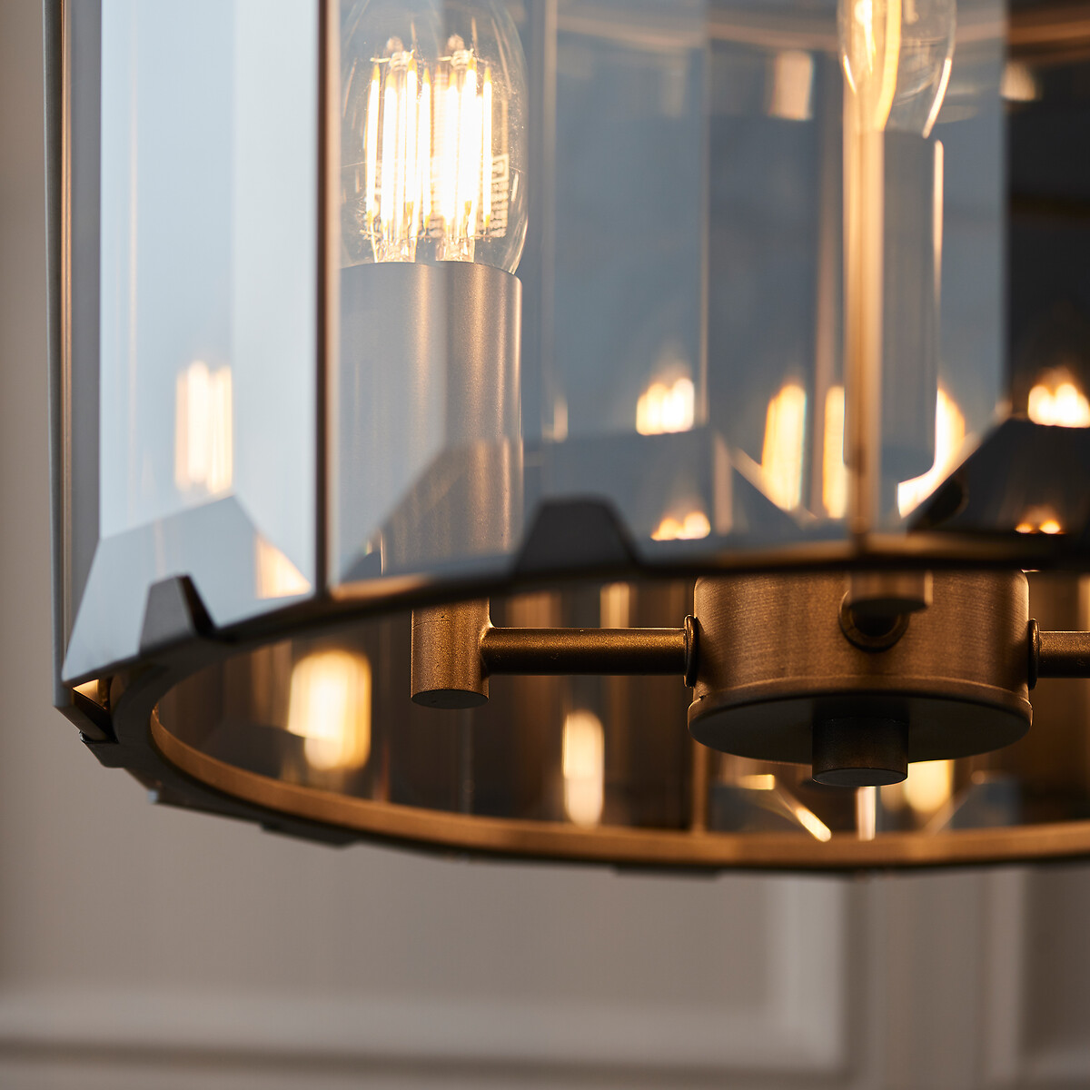 Clifton 4-Light Bevelled Glass Pendant Light grey, ÉDITÉ