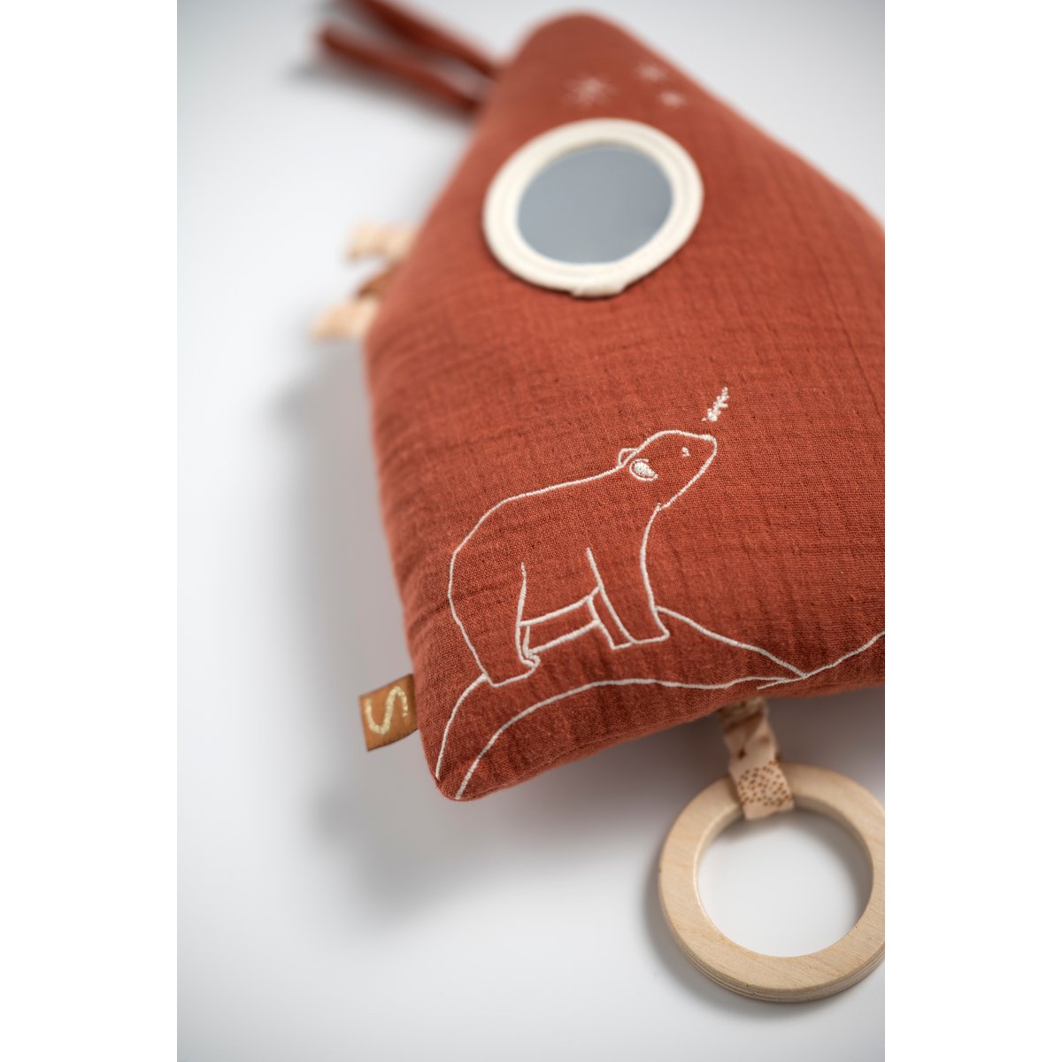 Peluche Mini Musical maison brodé orange, SAUTHON
