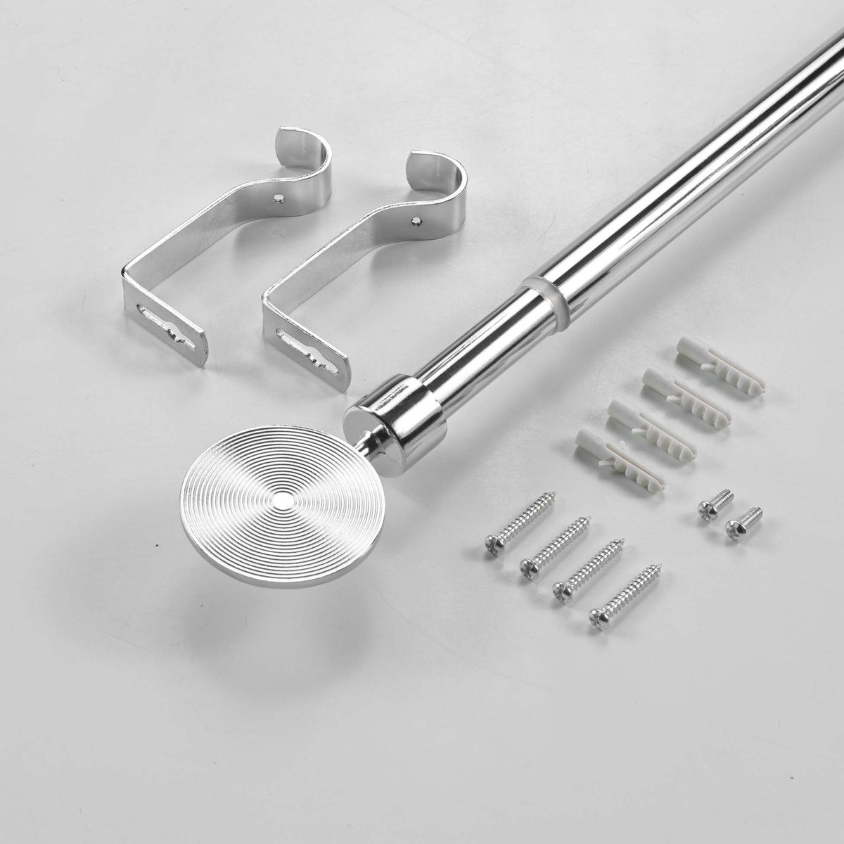 Kit de tringle à rideaux extensible ROLLIS argent, TOILINUX
