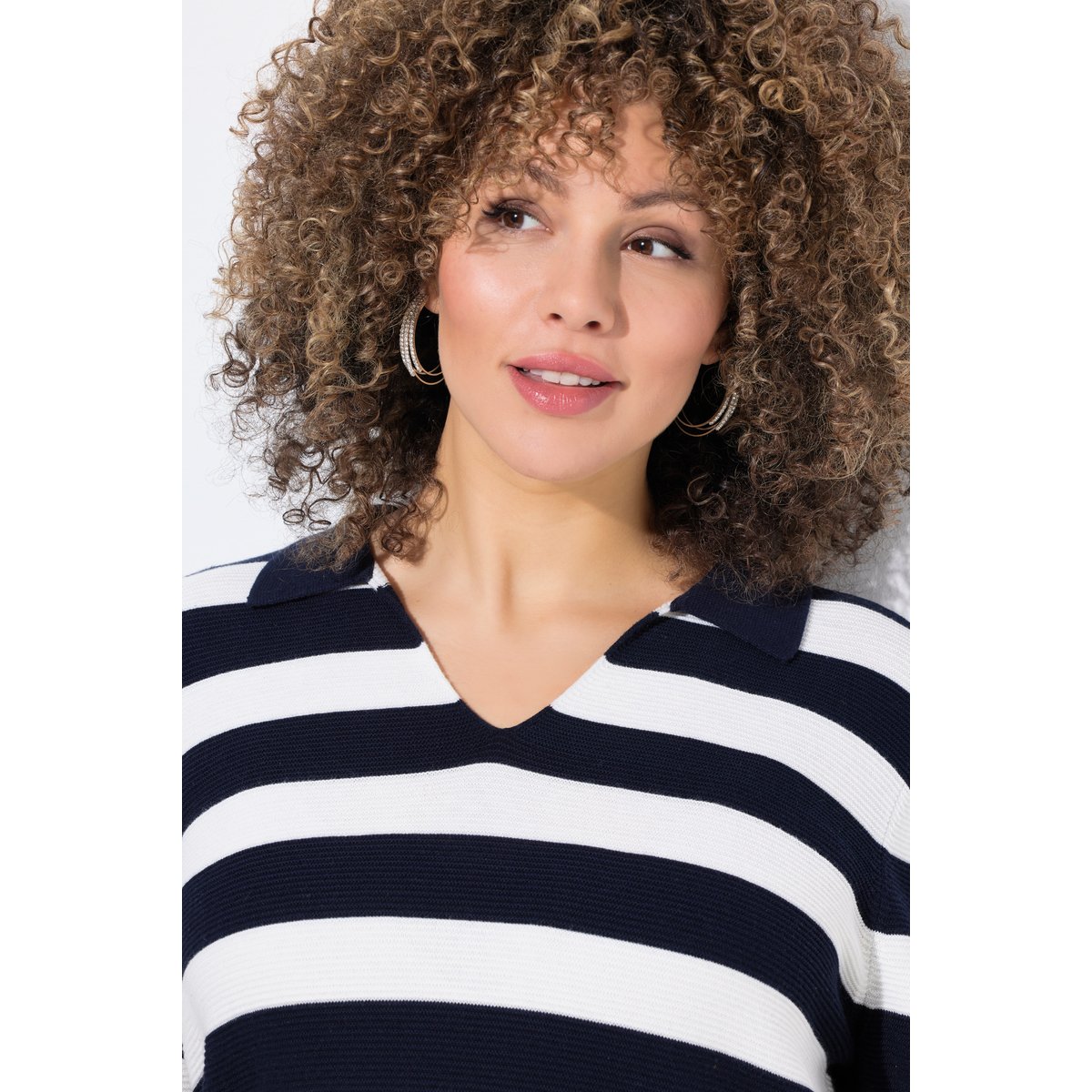 Pull rayé, maille envers marine, ULLA POPKEN