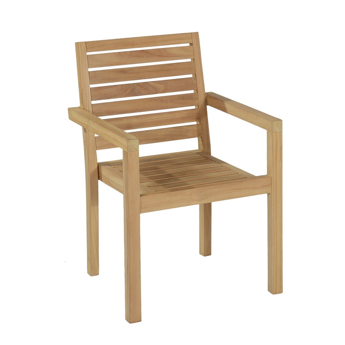 Fauteuil fixe empilable en teck Tivoli naturel, TECK ATTITUDE