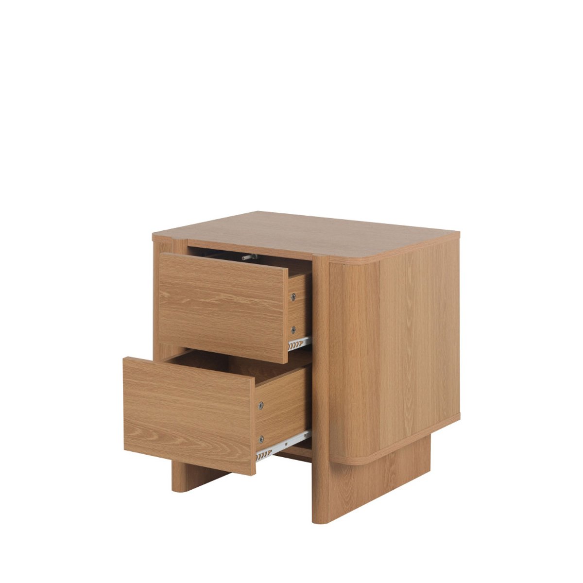 Table de chevet 2 tiroirs en bois- OLI bois clair, DRAWER