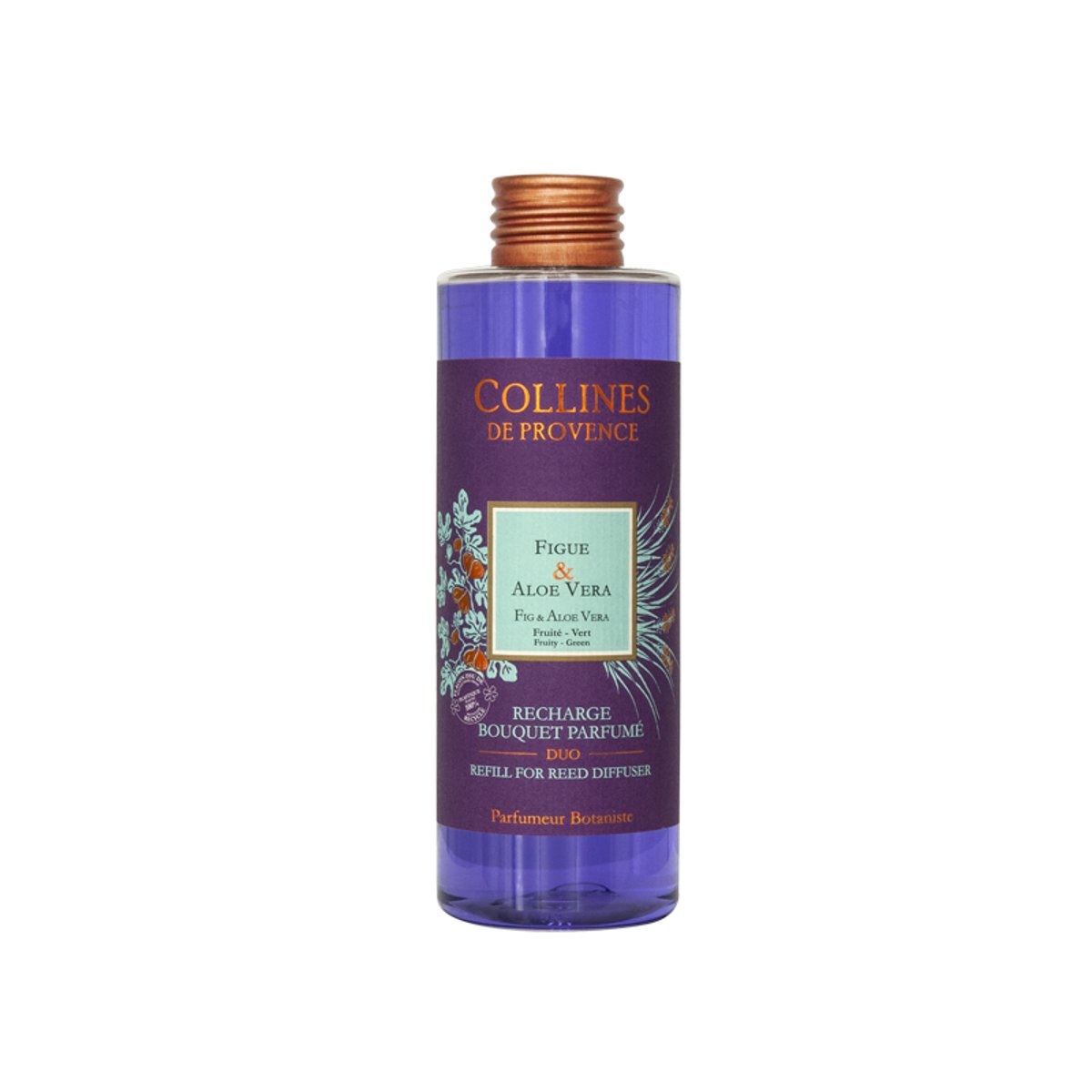 Recharge Diffuseur de parfum Colorée  FIGUE & ALOE VERA violet, COLLINES DE PROVENCE