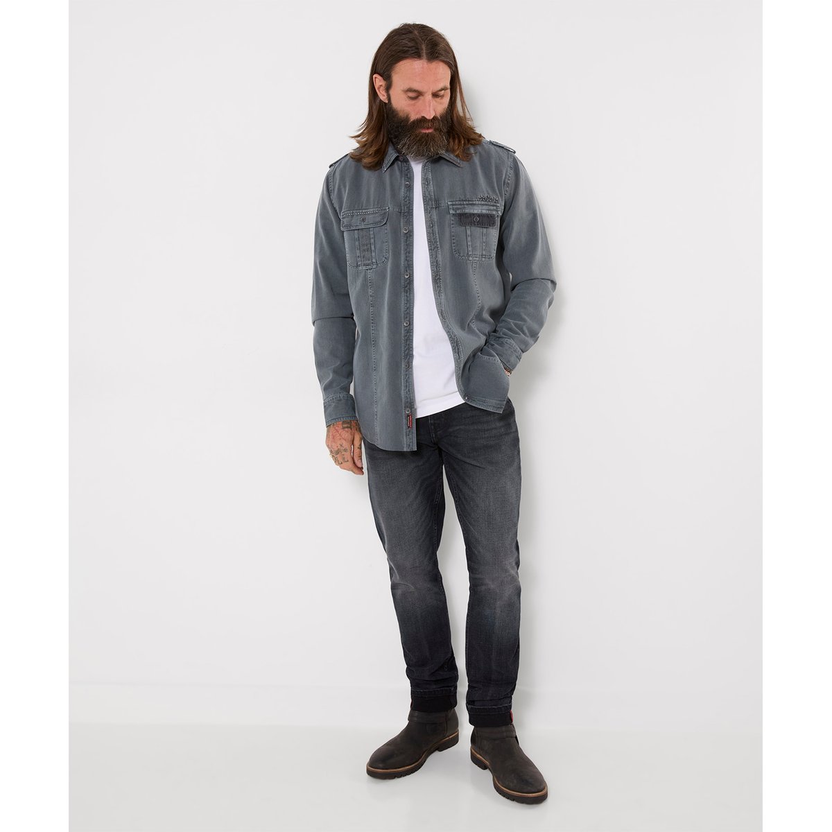 Chemise Militaire Personnalisée Commandement gris, JOE BROWNS