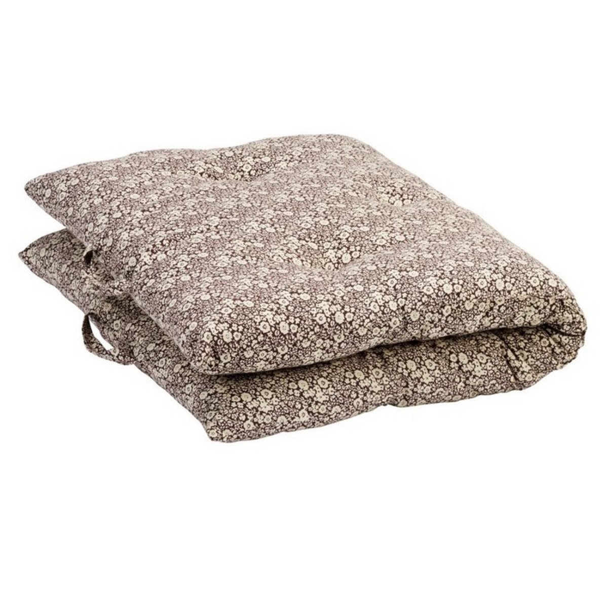 Matelas d'assise imprimé petites fleurs rouge bordeaux, MADAM STOLTZ