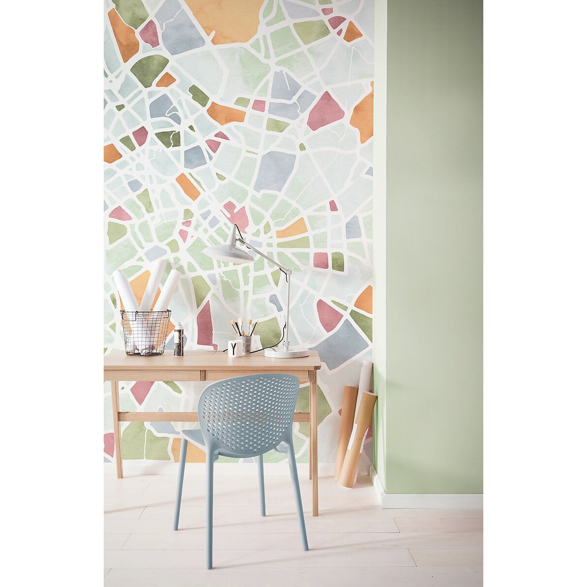 Papel de parede City Map, INTERELIFE multicolor, INTERELIFE