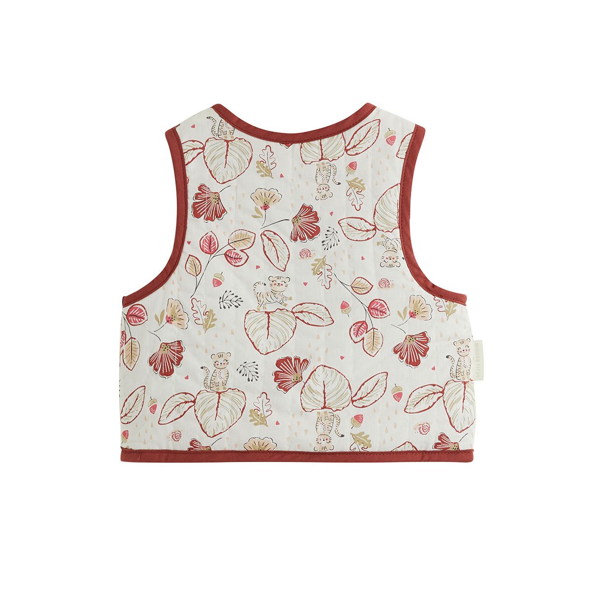 Veste sans manches enfant réversible en coton matelassé Léa rose, PETIT BEGUIN