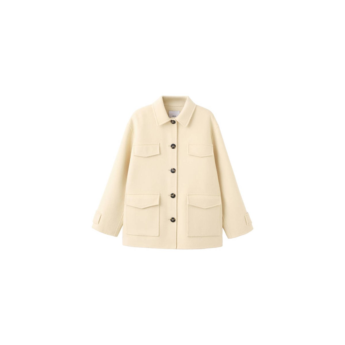 Veste laine à poches vanille, MANGO