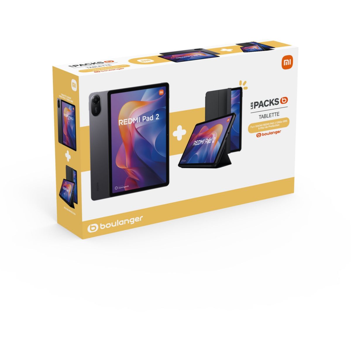 Tablette Android Pack Redmi Pad2 128Go Wi-Fi Gris + Etui gris, XIAOMI